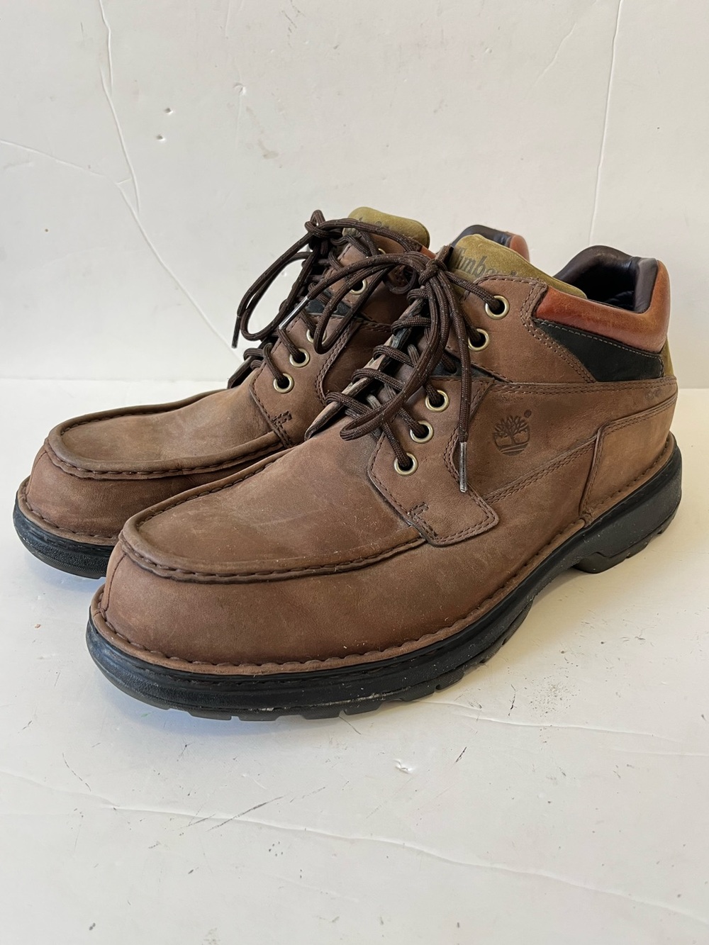 Timberland * no pads * Brown Leather moc toe Chukka Boots size 11M